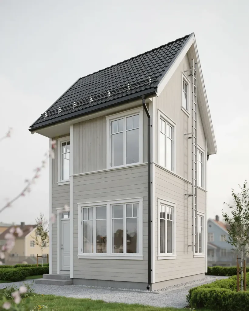 montering av sn rasskydd och takstege p villa i rimbo